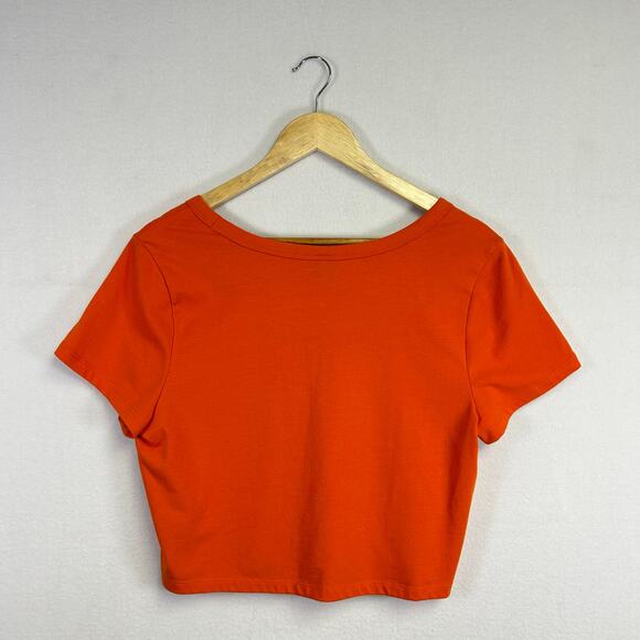 Woman's Orange‎ Cropped Tee  - Size XXL Basic Casual Everyday Wear - Picture 5 of 8